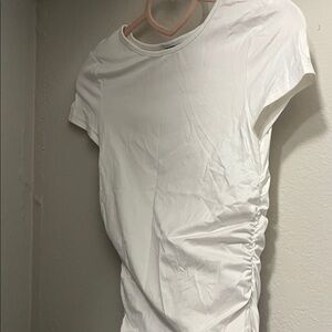 SET OF 4 White Ruched T-Shirt